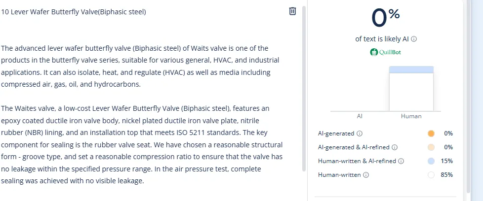 Duplex Steel Lever Wafer Butterfly Valve