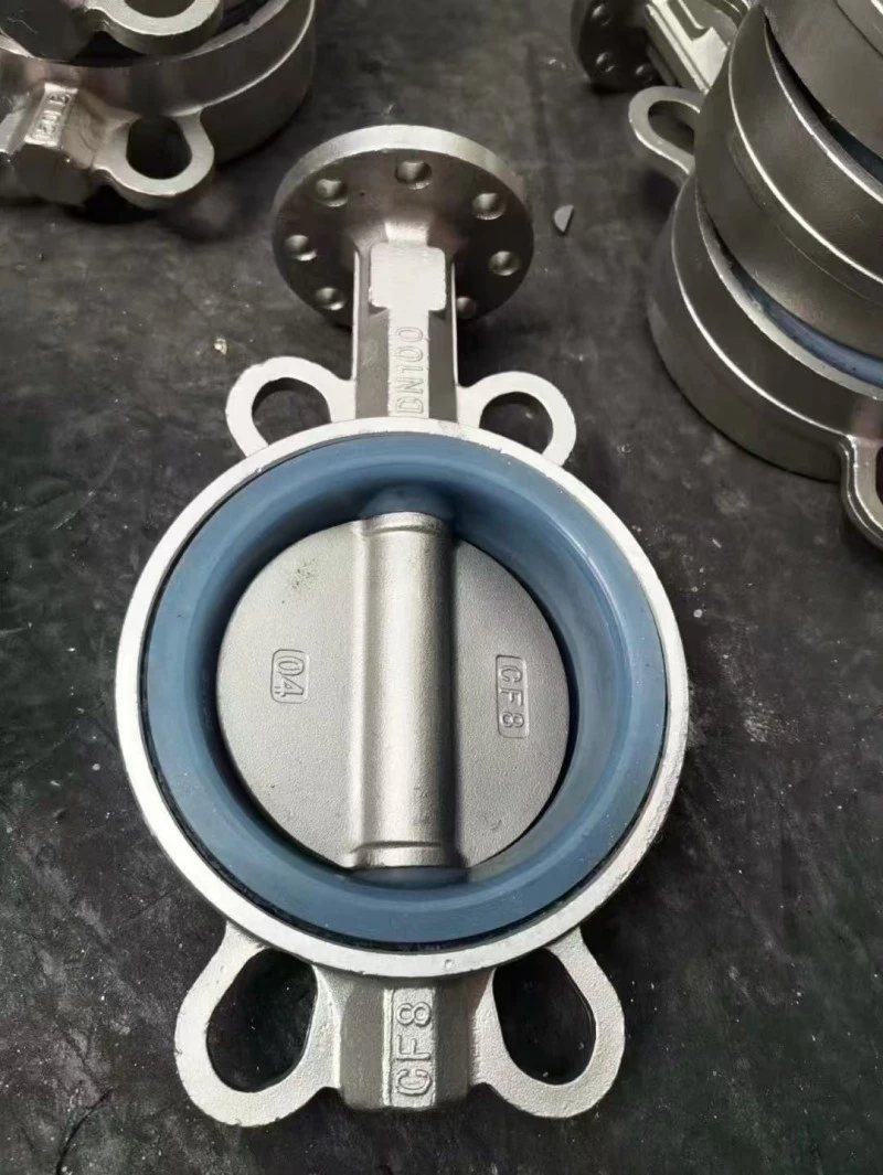 Lever Wafer Concentric Butterfly Valve Polished Disc